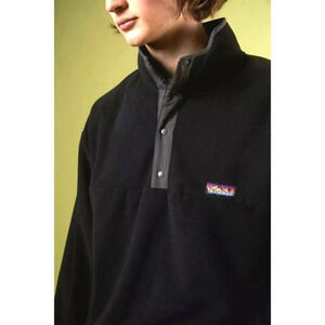 XLARGE UO Snap Button Fleece Sweatshirt Mens‎ S Black Outdoor Camping Hiking